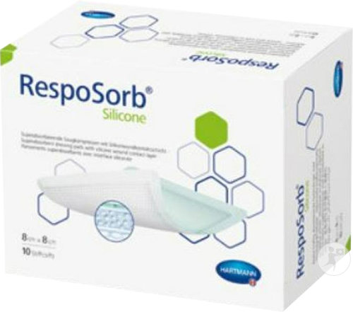 Hartmann RespoSorb Silicone Pansement Stérile 8x8cm Boîte 10 Pièces