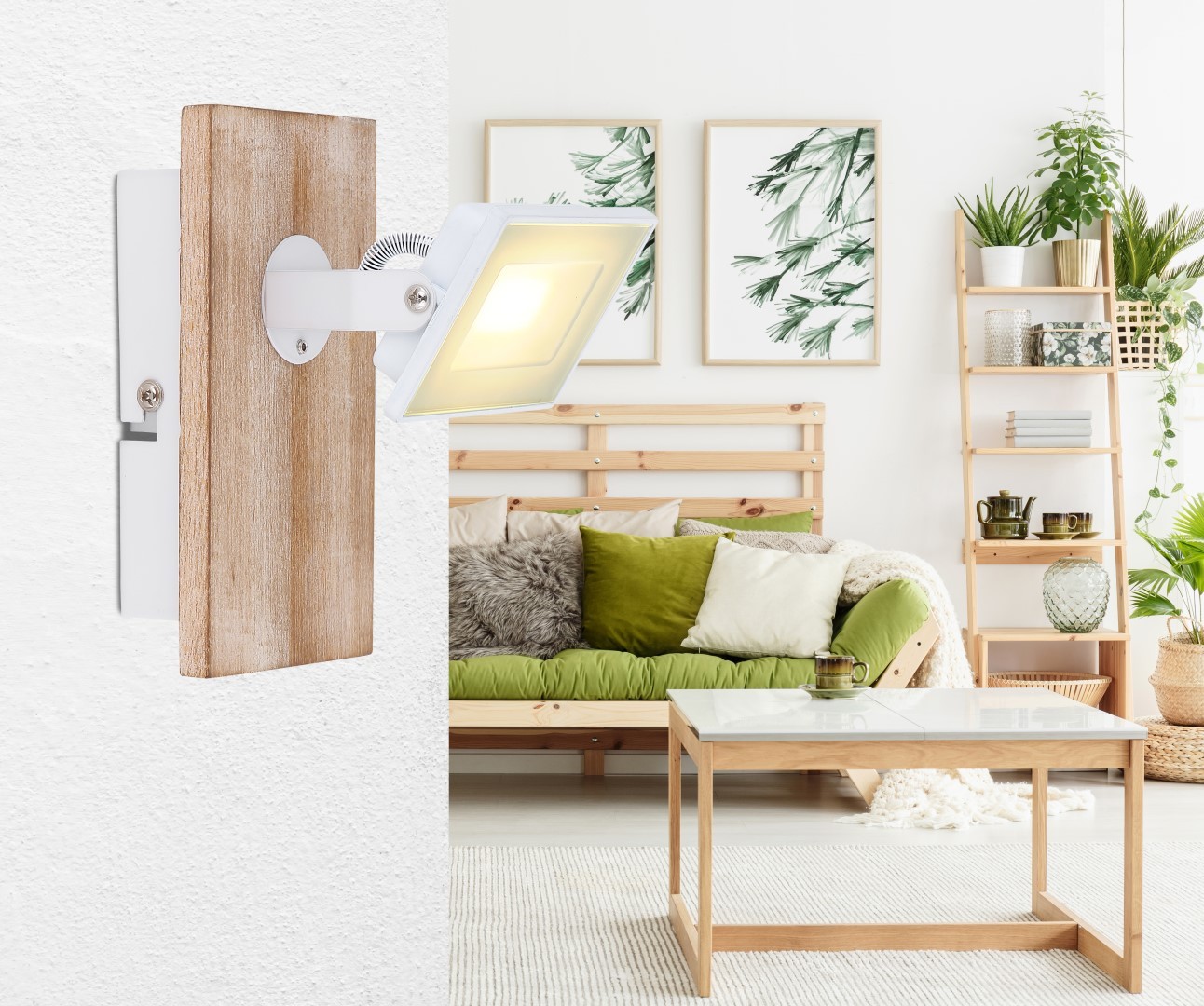 LED-Wandstrahler - naturfarben-weiß - 15 cm