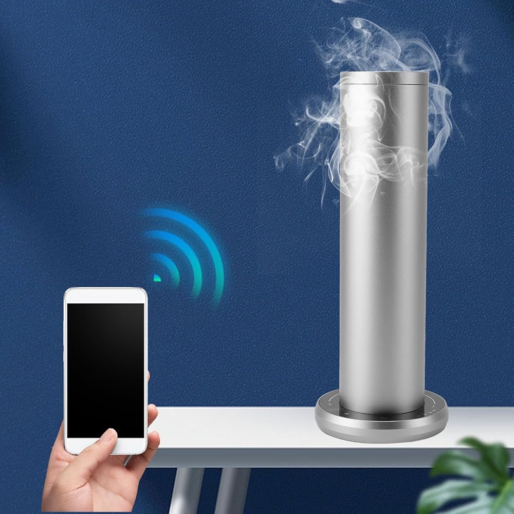 Diffuseur d'huiles Essentielles de Parfum d'air, Diffuseur d'arôme 120 ML Facile à Utiliser Machine à Air de Parfum Cylindrique en Aluminium Antidérapant de 4,5 W pour la : Cuisine et Maison