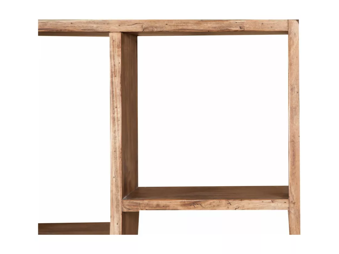 BISCOTTINI Armoire - Bois de tilleul massif finition naturelle vieillie - Polyvalente - Rangement - Jardin - Salon - Cuisine - Salle à manger - Étagères - Chambre - Buffet - 121x36x200cm