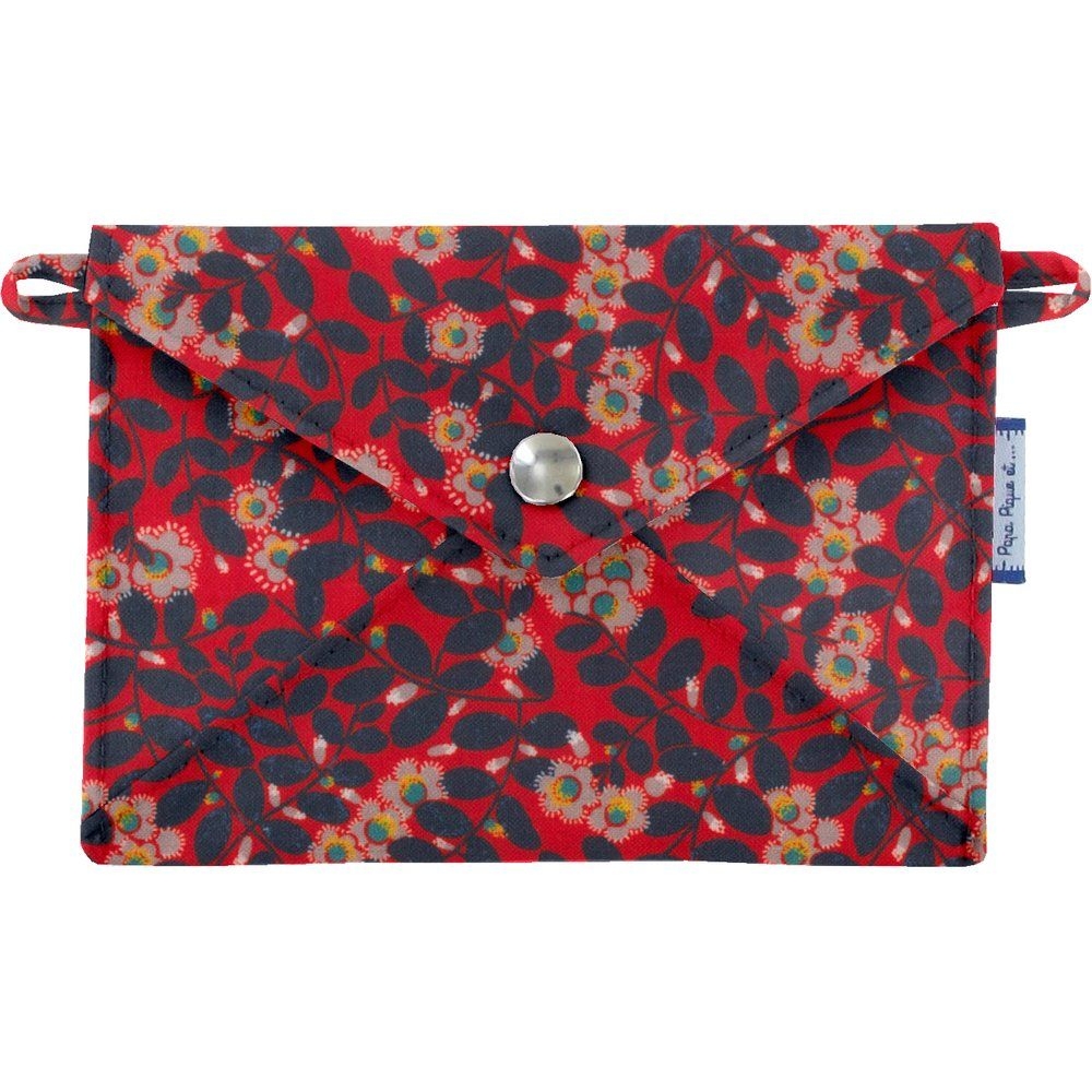 Petite Pochette Enveloppe Feuillage Vermillon