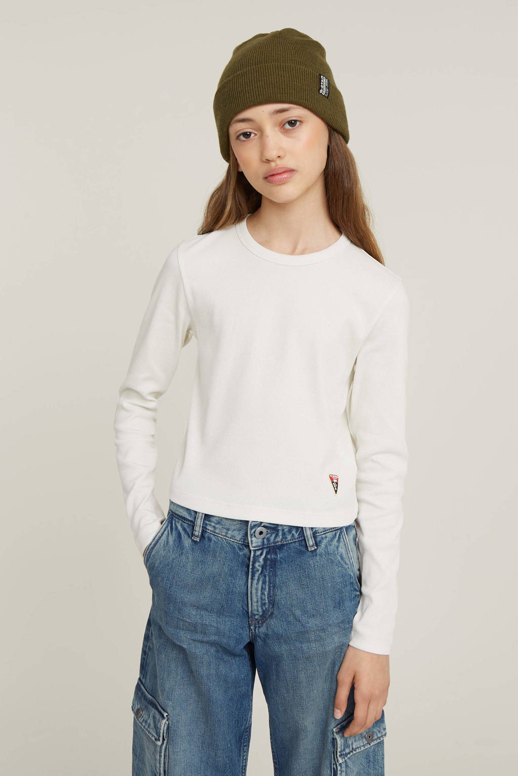 G-STAR cropped longsleeve ecru