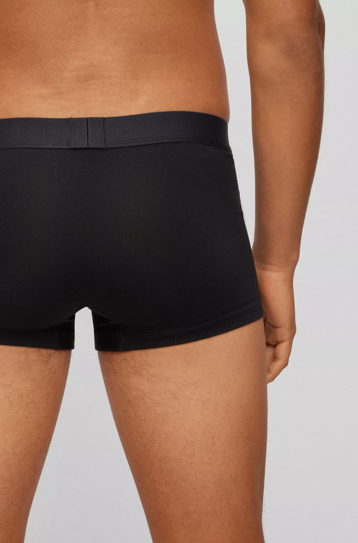 Cueca boxer BOSS preta em algodão egípcio com cós com logo - Conjunto para presente