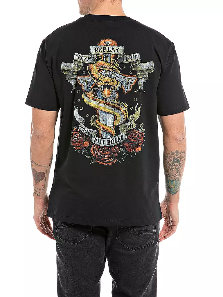 REPLAY T-Shirt schwarz
