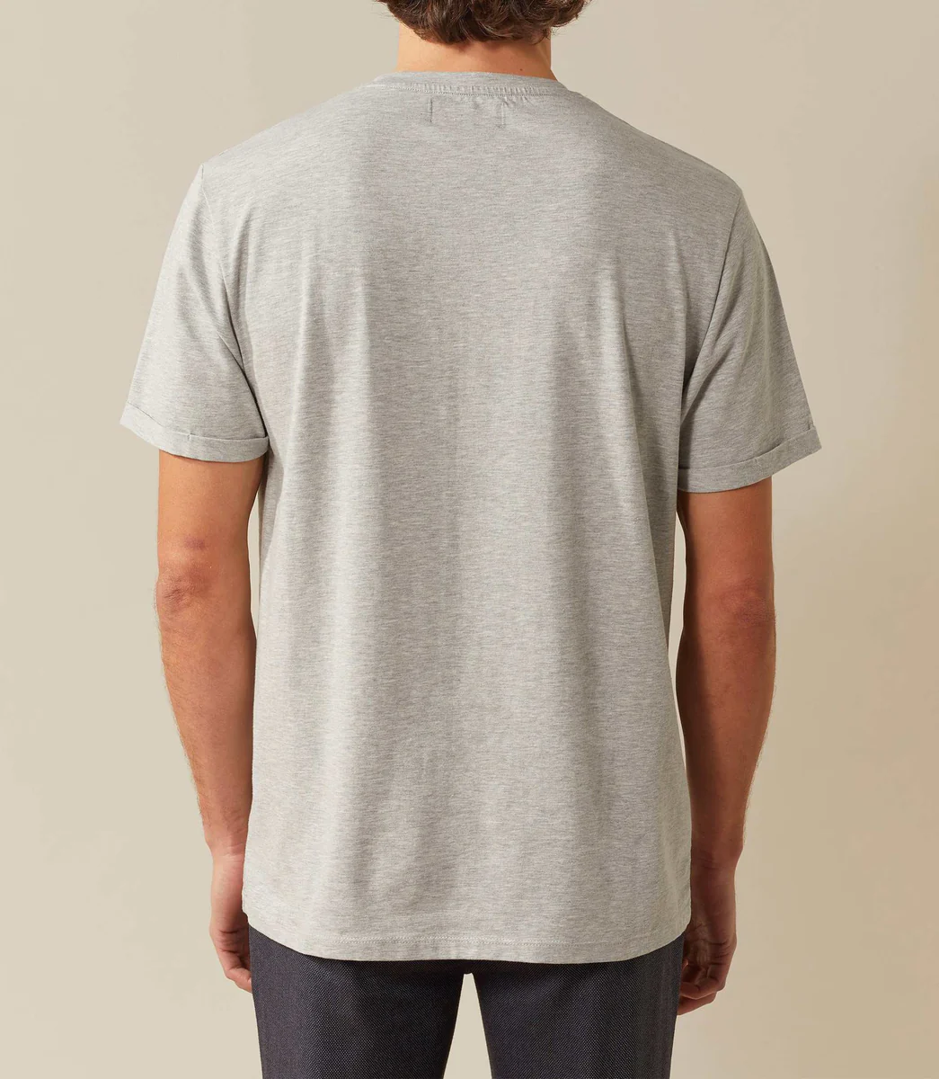 T shirt col rond gris-chine 