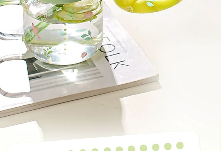 Kawa Simaya - Glazen drinkbeker met print en rietje (verschillende ontwerpen)