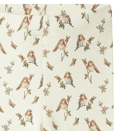 Lil' Atelier Leggings - Rib - NmfGavo - Turtledove/Bird