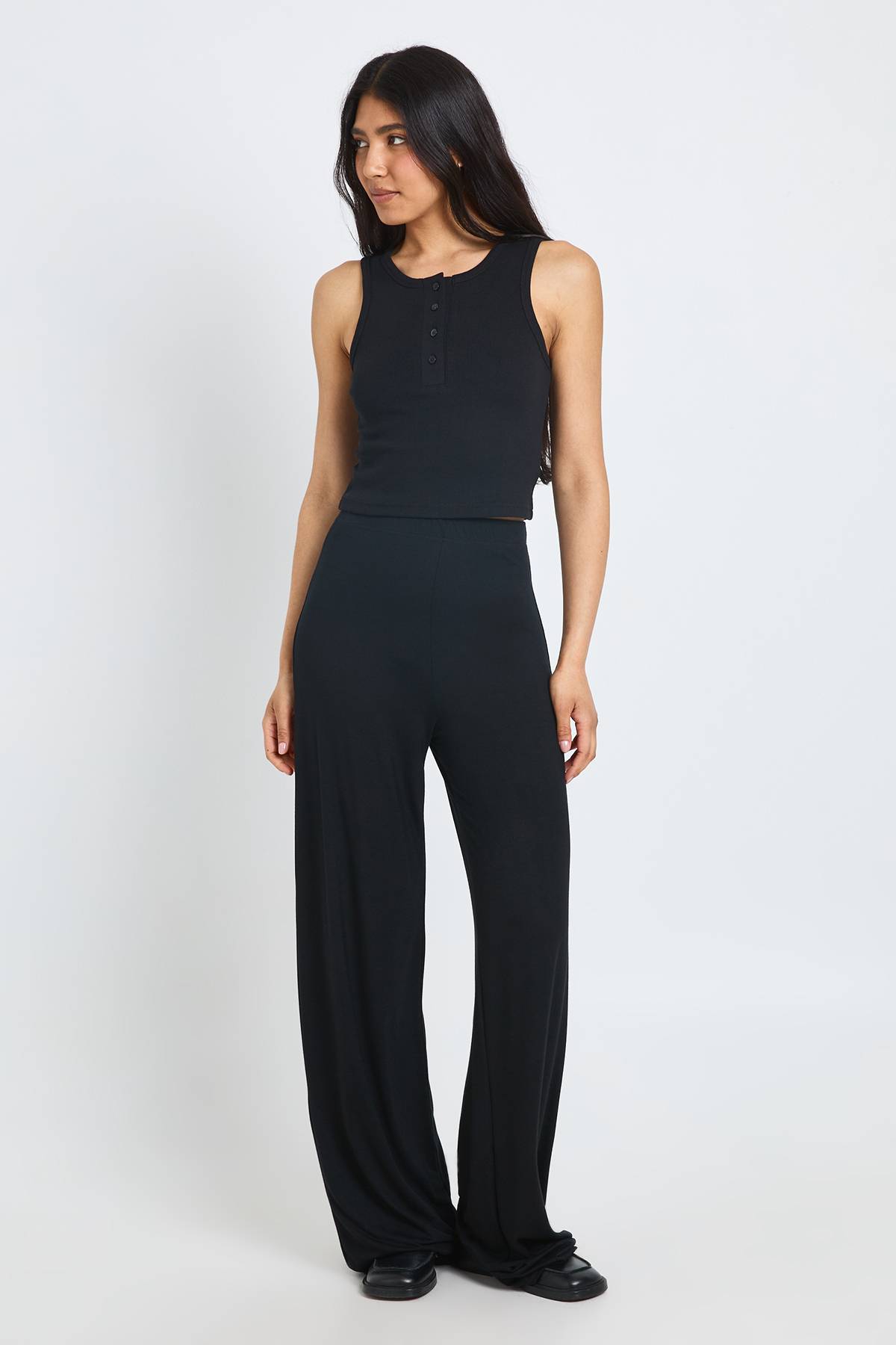 boohoo Pantalon Large En Jersey De Tous Les Jours Pour Grandes Tailles