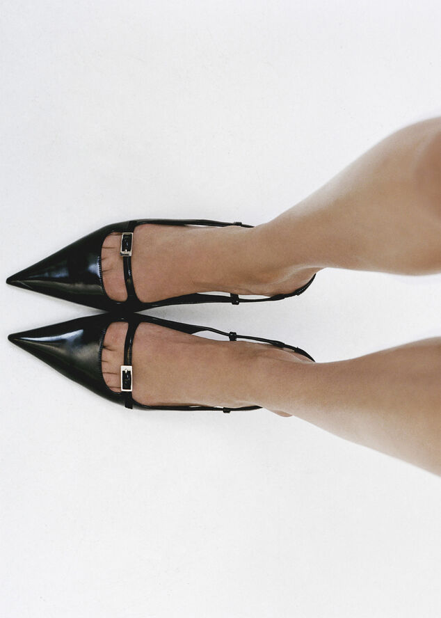 MANGO Slingback heeled shoes with buckle Black