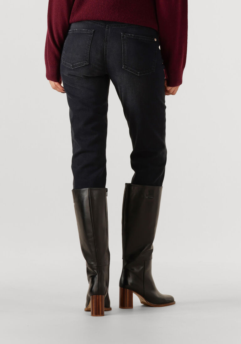 donkergrijze cambio slim fit jeans piper cropped shadow effect