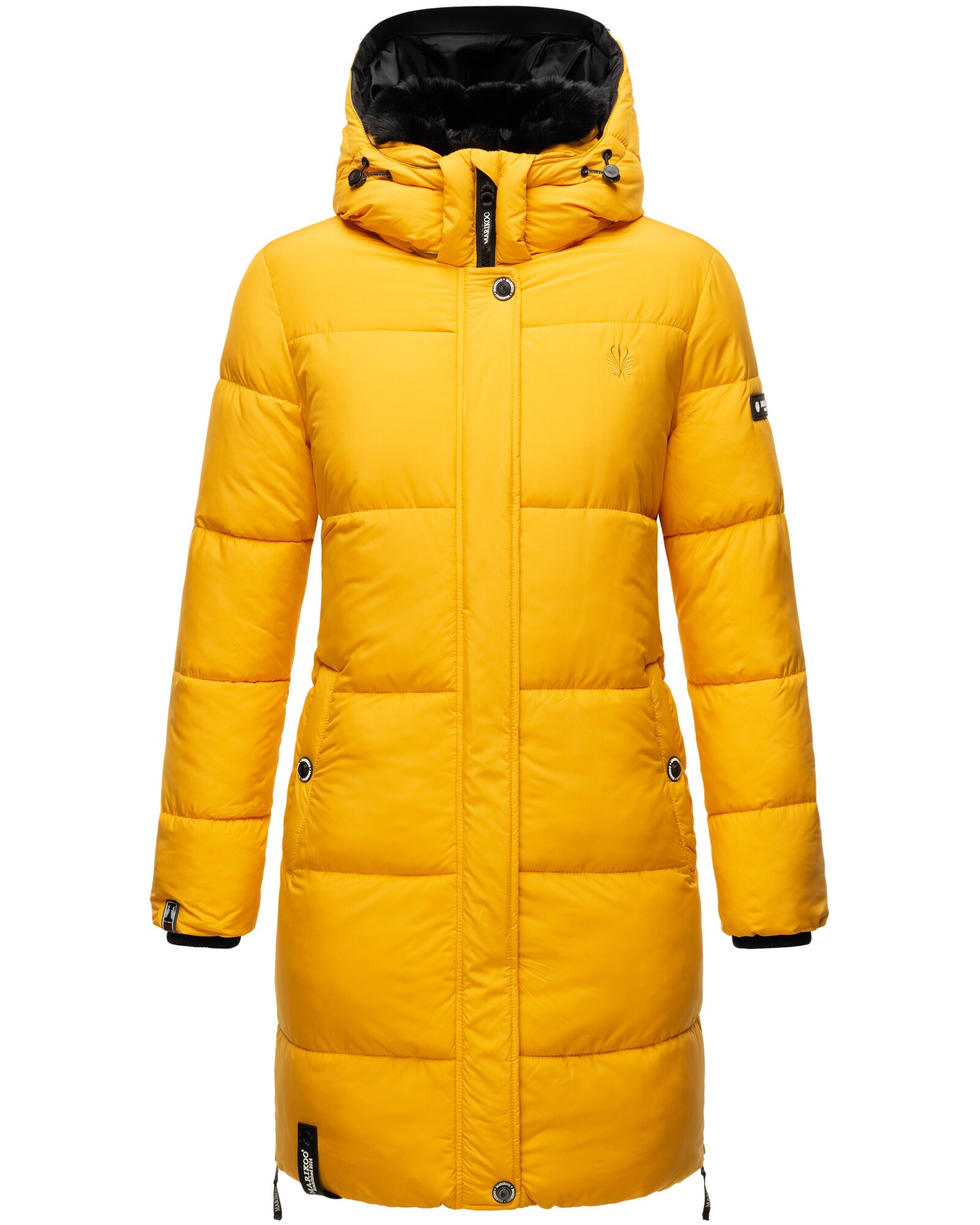 MARIKOO Damen Winterjacke Steppmantel Weichem Innenkragen & Abnehmbarer Kapuze Streliziaa