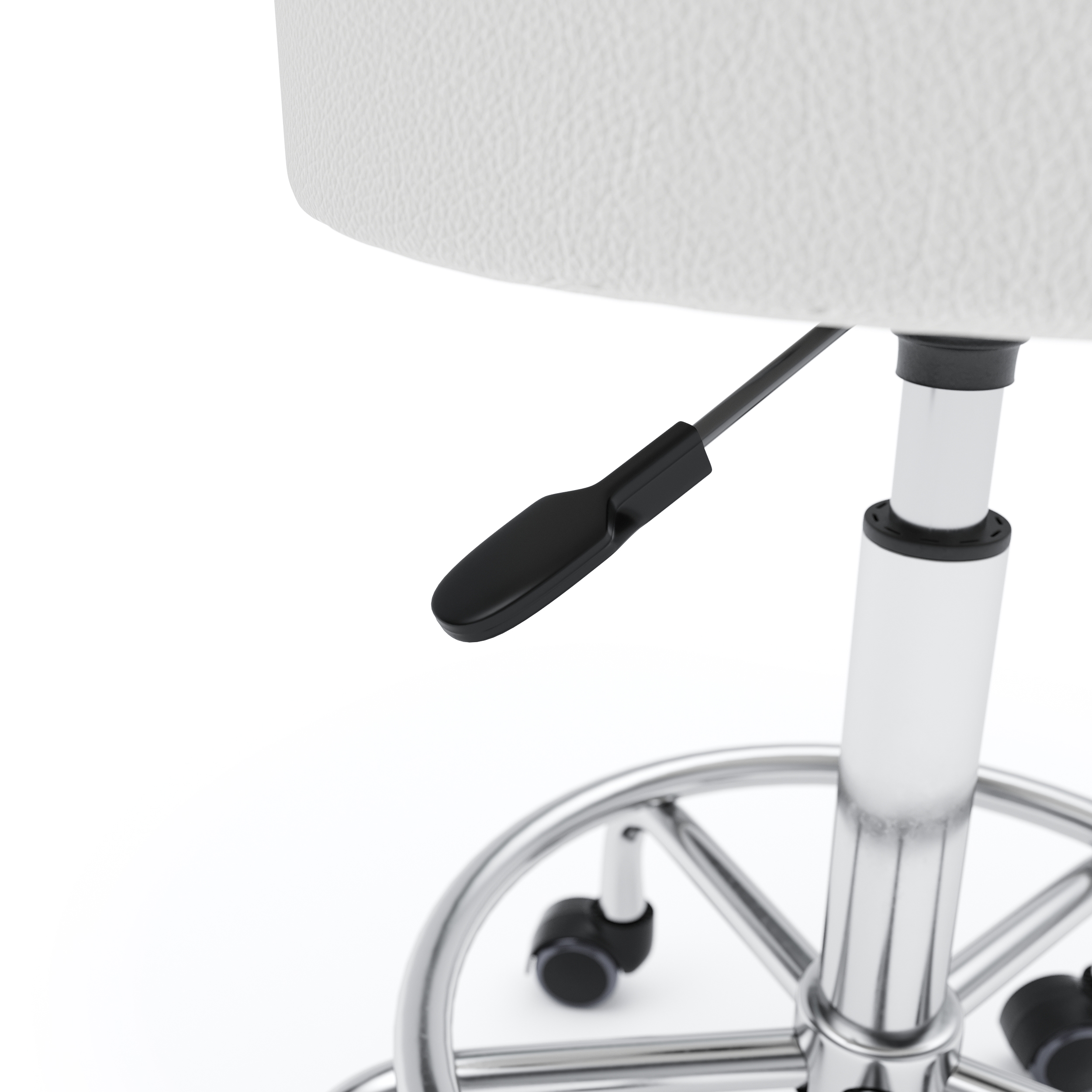 Rollhocker mit Rückenlehne SANDY weiss
