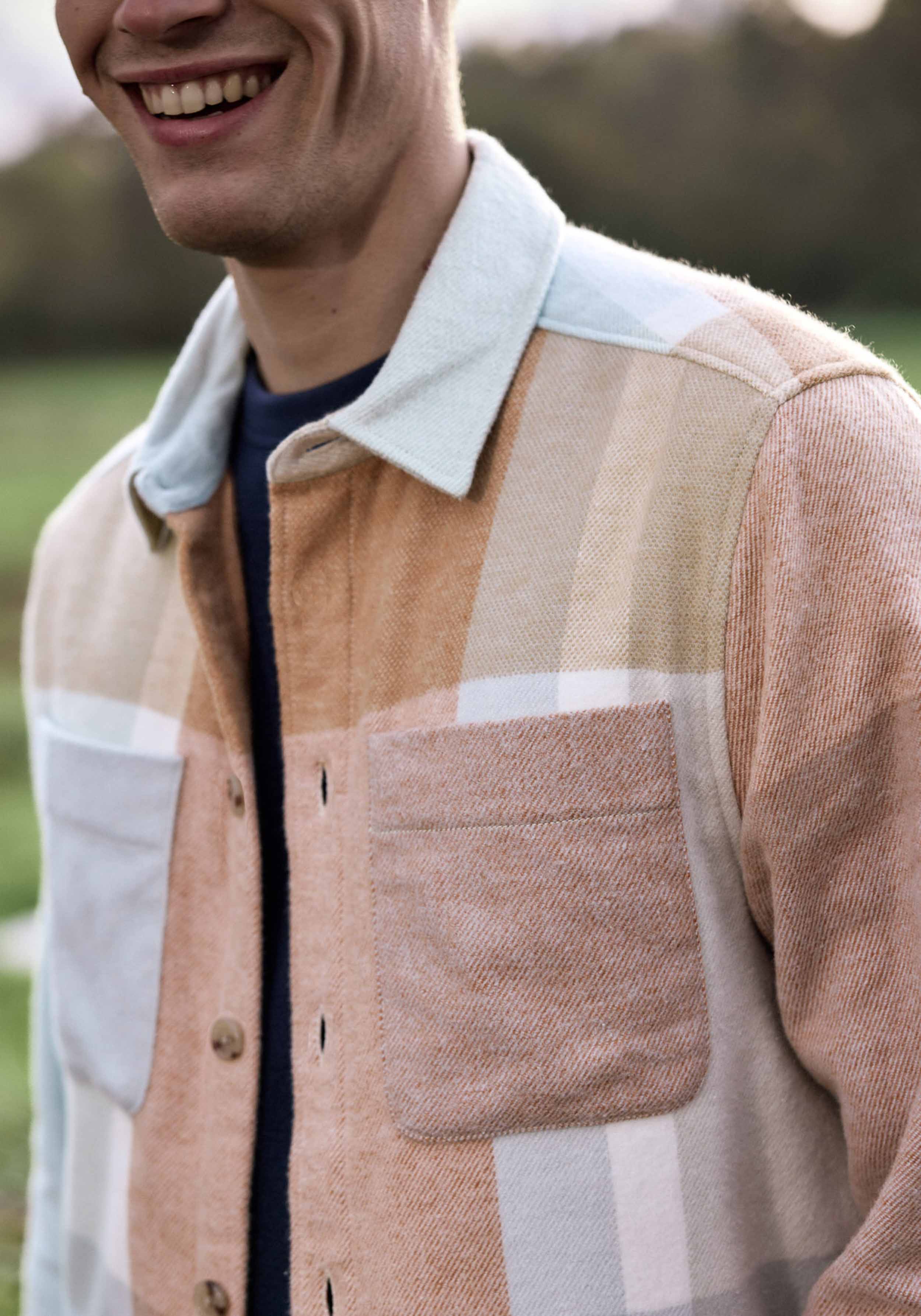 Faguo Hemd Clemont Shirt Woven Ecru/Light Blue