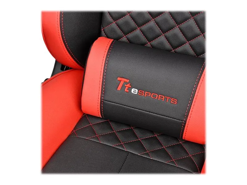 Ttesports GT-Fit 100 - Stol - armstøtter - T-formet - drejeled - aluminium, PVC, stål, kunstig læder, high-density skum - sort, rød