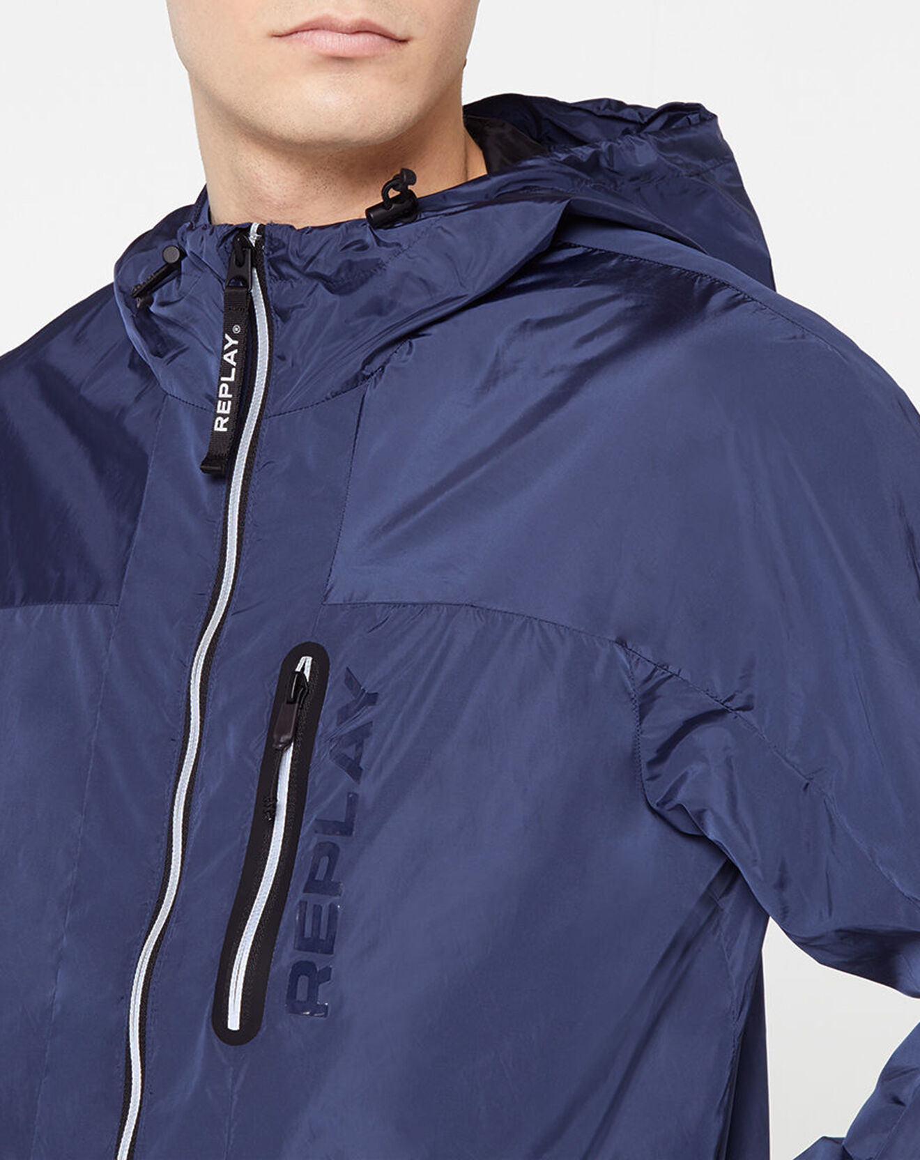 Replay Veste zippée utility bleu marine