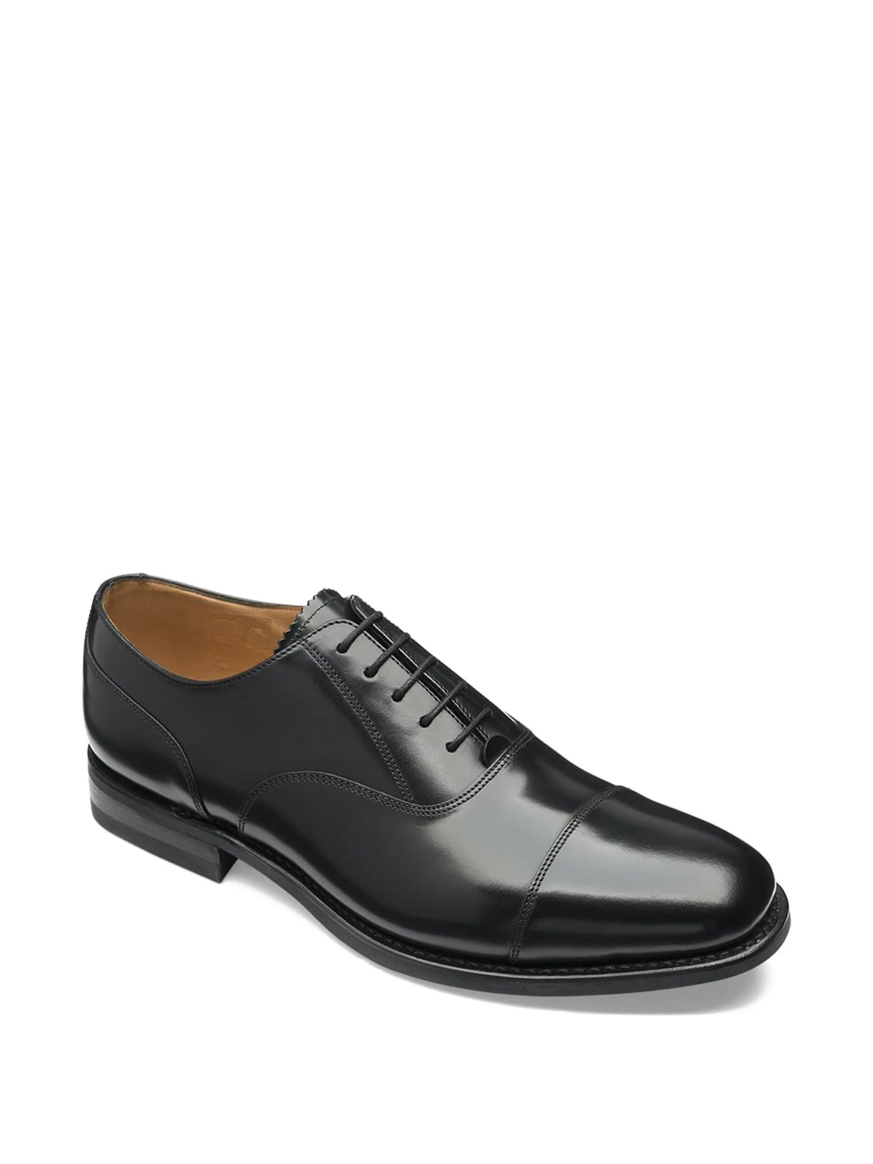 Loake zwarte 300BRG Oxford schoenen met contrasterende neus