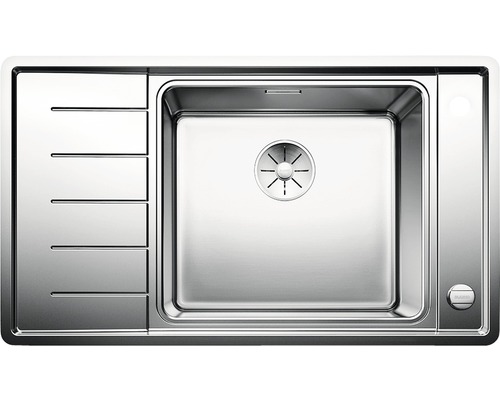 Blanco ANDANO XL 6 S-IF Compact spoelbak, 860 x 500 mm, roestvrij staal, 523001, 1 bak, met afdruipgedeelte, bak rechts, vlak ingebouwd