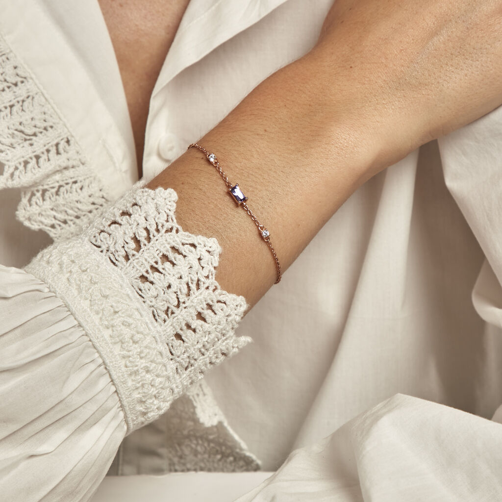Bracelet Purple Mood Argent Rose Oxyde De Zirconium
