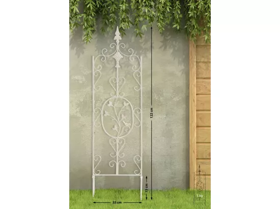 Lot de 2 treillis métal crème 35 x 1 x 122 cm 10_0003827