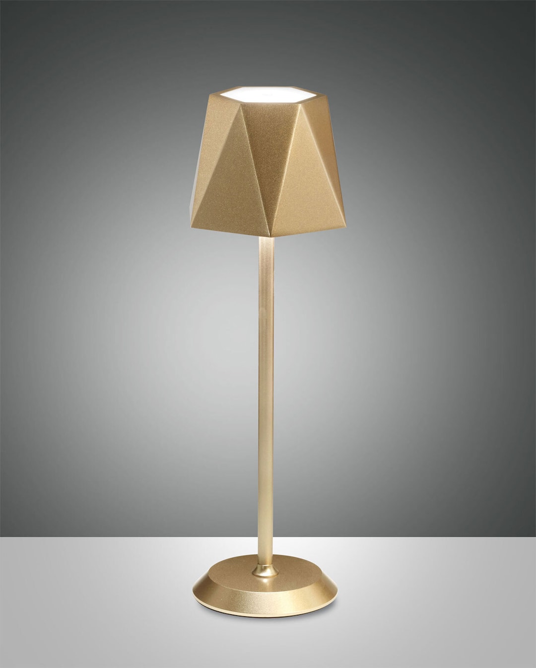 FABAS LUCE Akku LED Tischlampe KATY goldfarbig