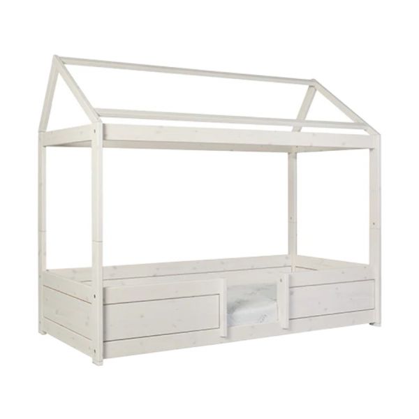 LIFETIME Kidsrooms 4-in-1 House Bed Whitewash incl. Rolbodem