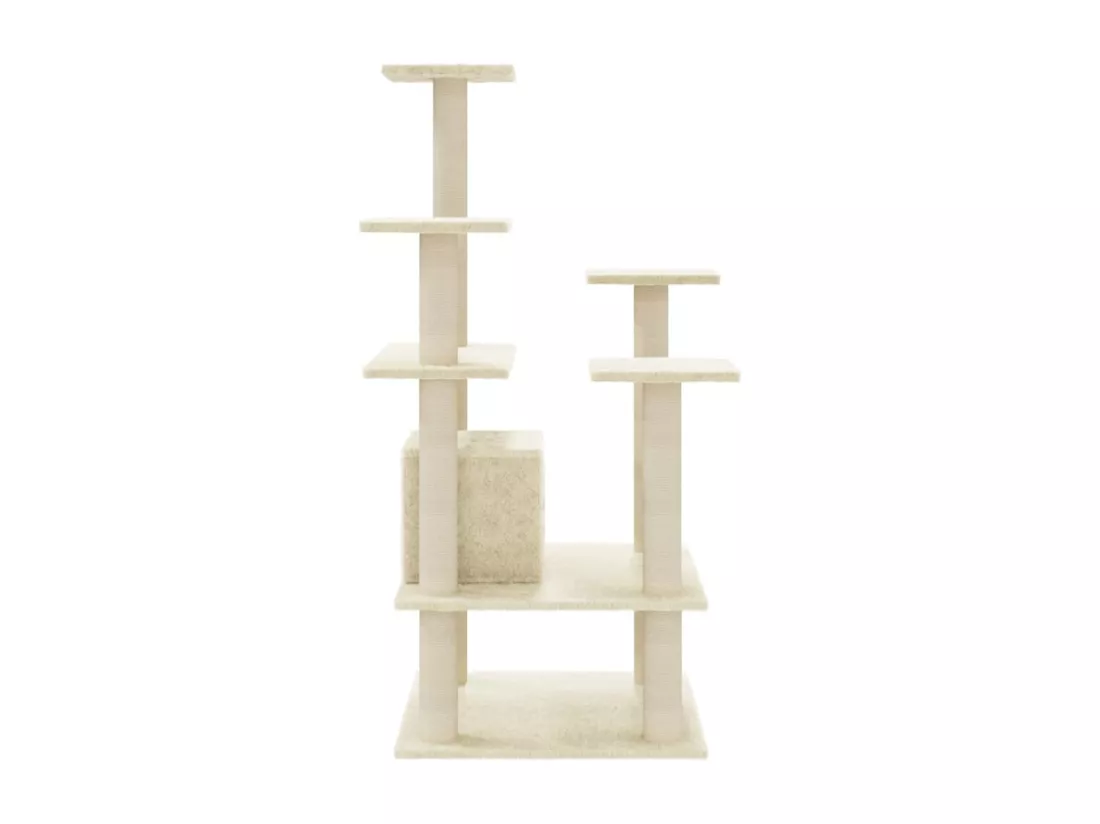 Arbre à chat avec griffoirs en sisal Crème 110 cm