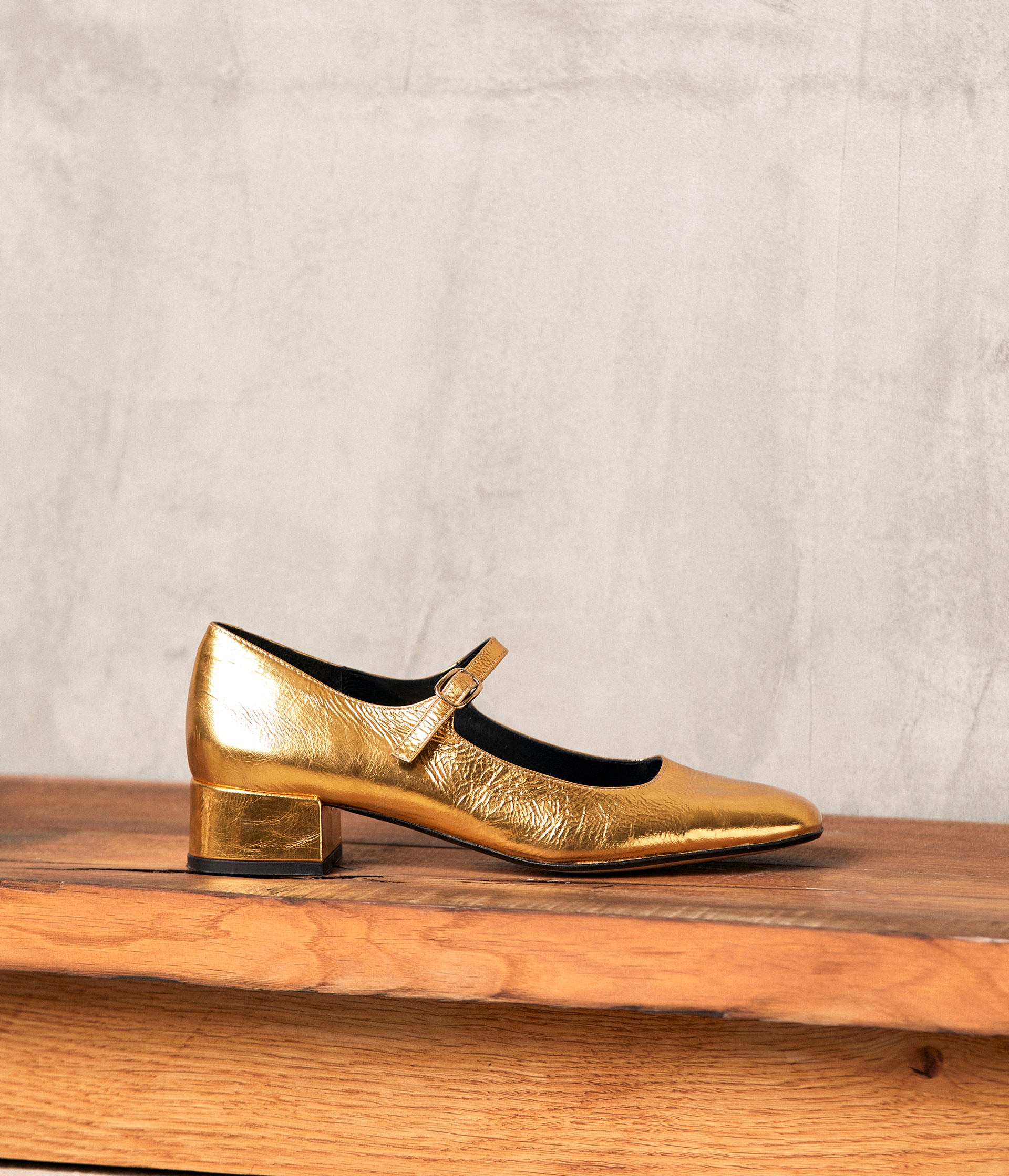 Ballerines dorées cuir Brenda