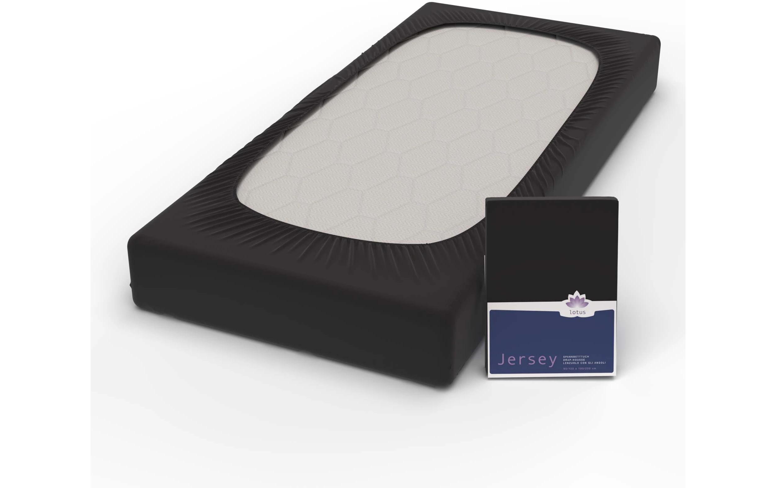 Fixleintuch Jersey Comfort 140-160 x 200 cm, SchwarzJersey Spannbetttuch aus 100% Baumwolle