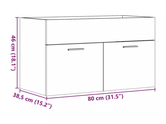 Armoire d'évier Chêne sonoma 80x38,5x46 cm Aggloméré