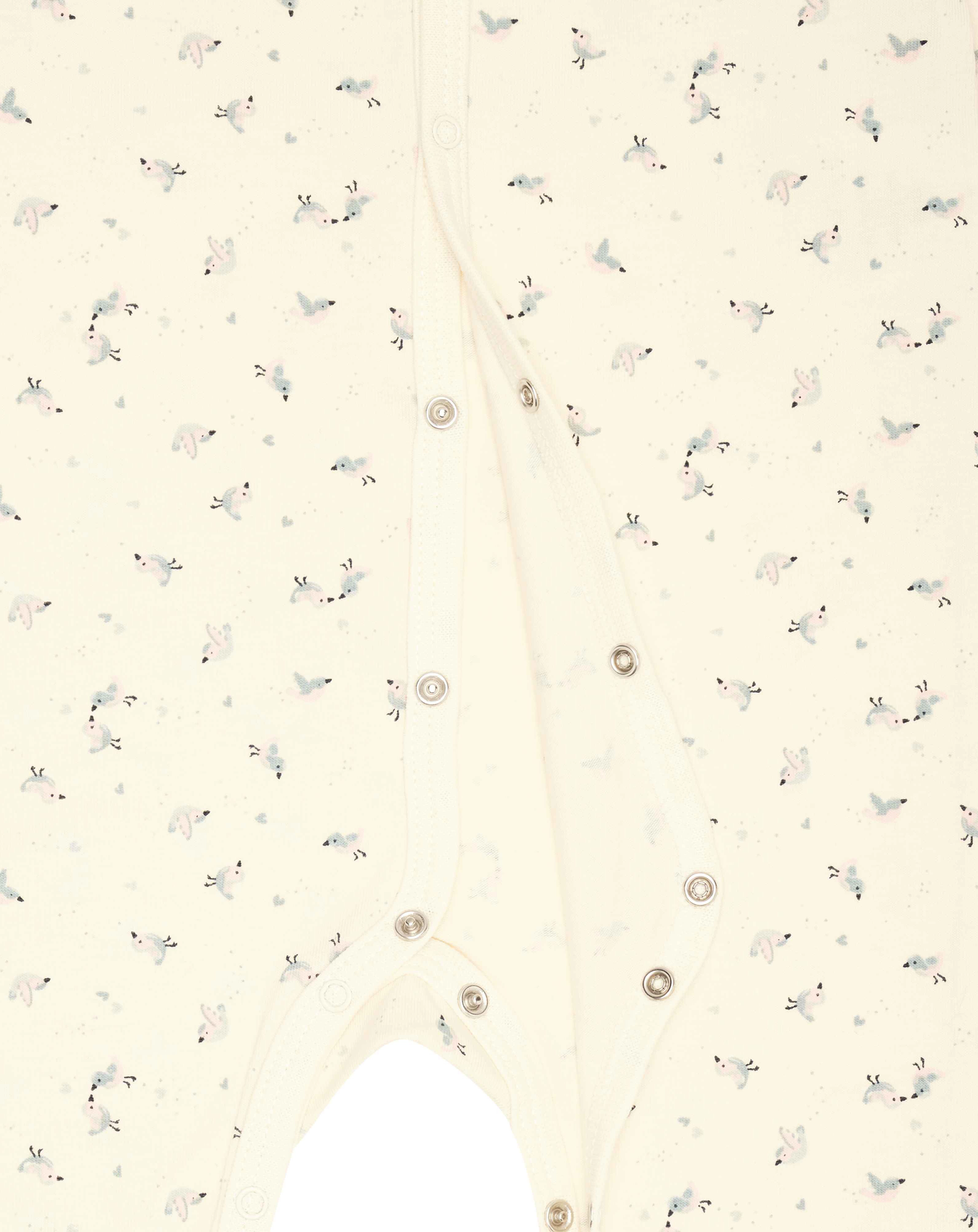 Langarm-Strampler BIRD'S TWITTERING FLOWER in antique white