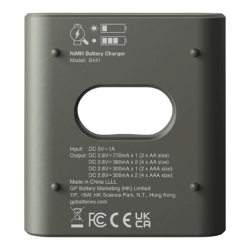 GP Batterijlader + 4x oplaadbare batterijen AA 2100mAh ReCyko + Micro USB-lader
