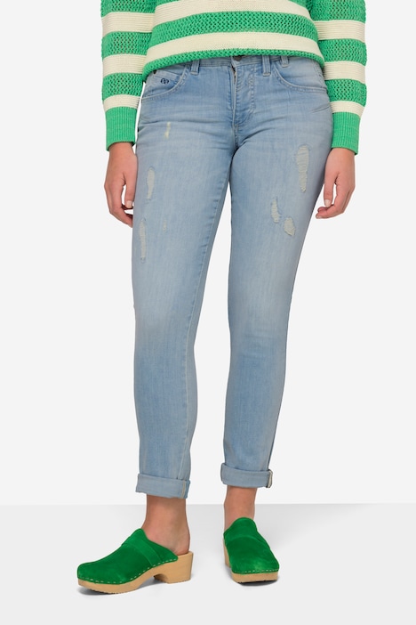 Slimjeans, bleached, 5-Pocket, mit recyceltem Polyester