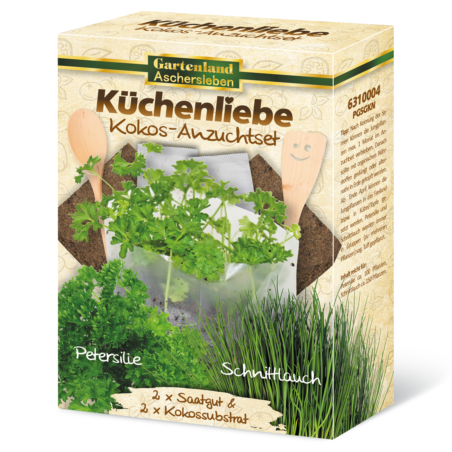 KÜCHENLIEBE Saatgut - Petersilie & Schnittlauch - Kokos-Anzuchtset