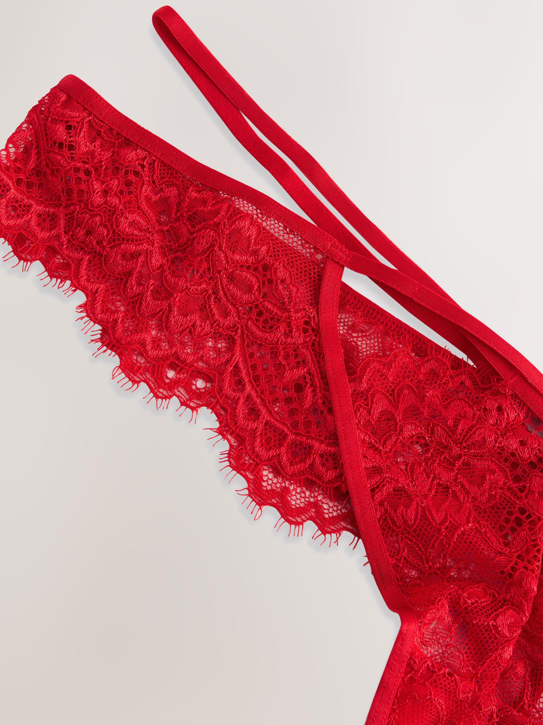 Rood - Slipjes met kant