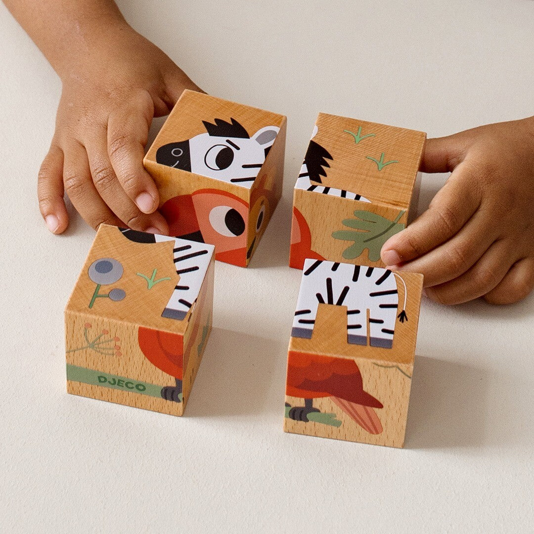 Djeco houten blokpuzzel wild & co