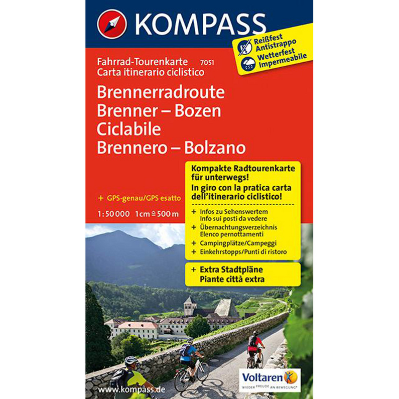 Kompass Verlag Brennerradroute Brenner - Bozen 7051 Fahrrad-Toure