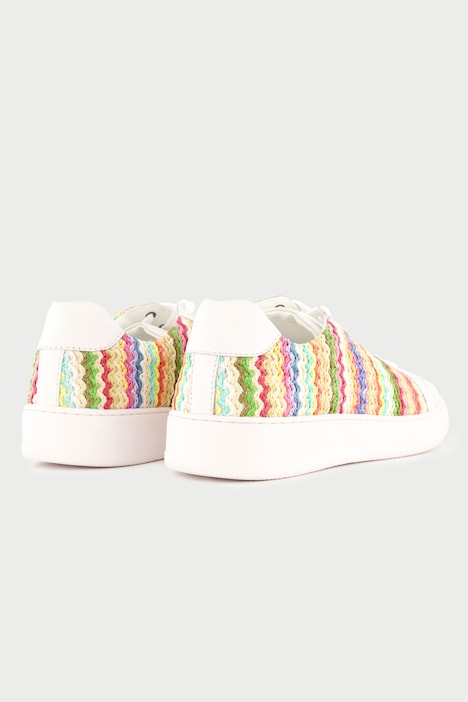 Raffia-Sneaker, Materialmix, Wechselfußbett, Weite H