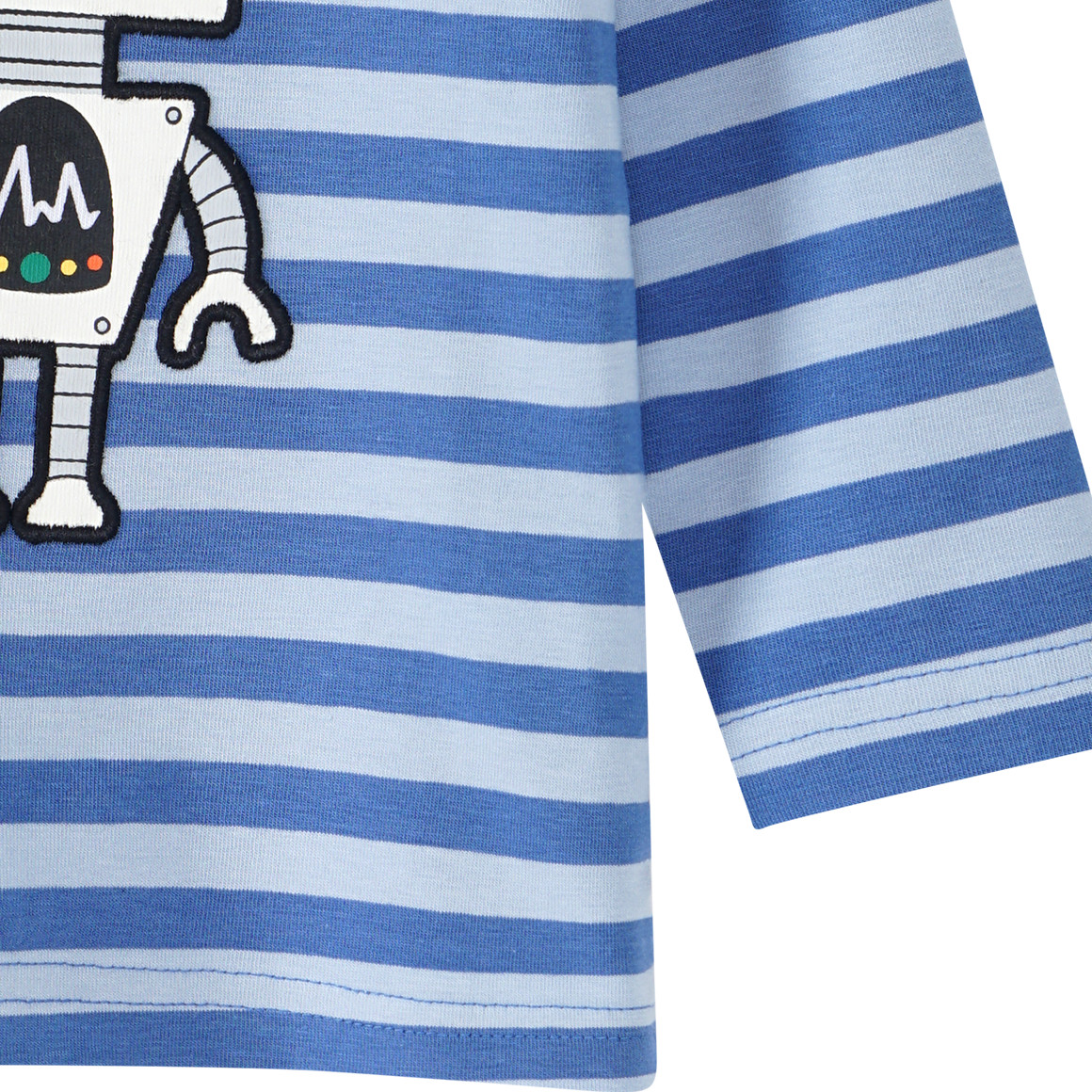 Topomini Baby Langarmshirt mit Blockstreifen blau / hellblau