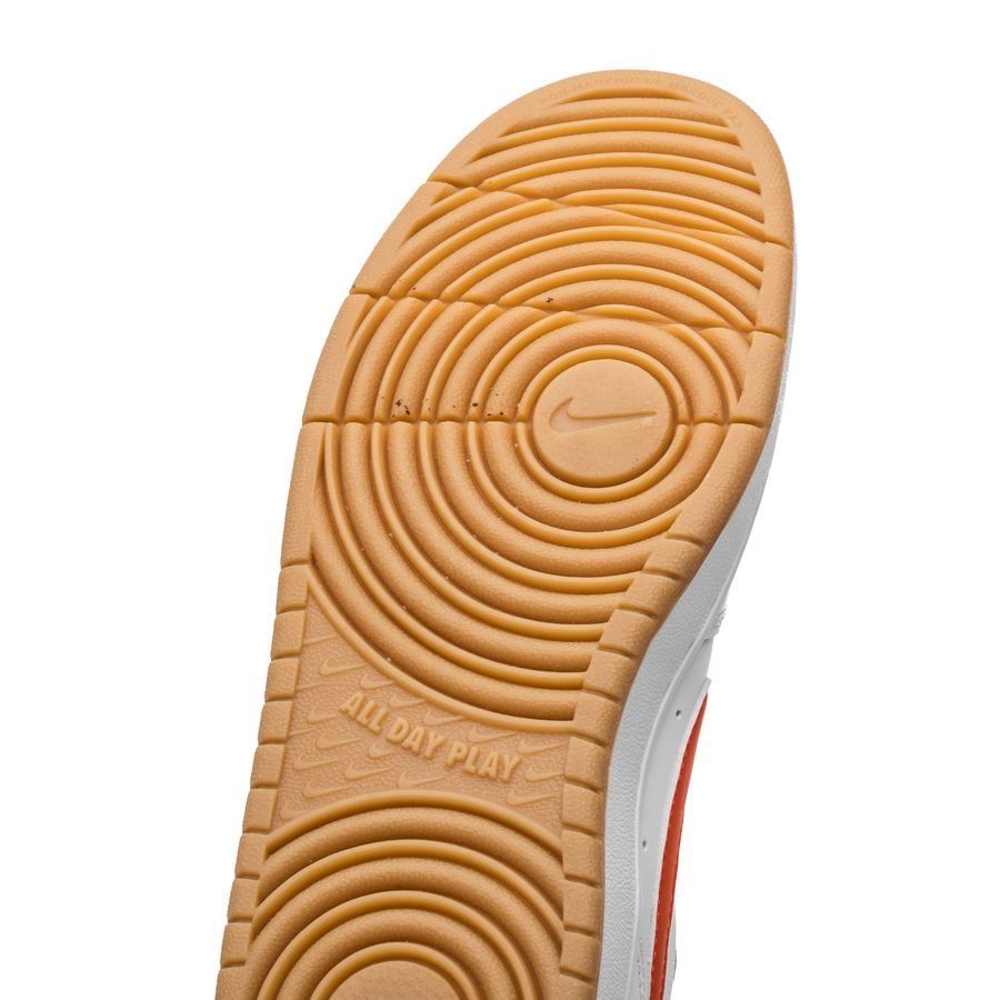Nike Chaussures Court Borough Low - Blanc/Orange/Blanc Cassé Enfant