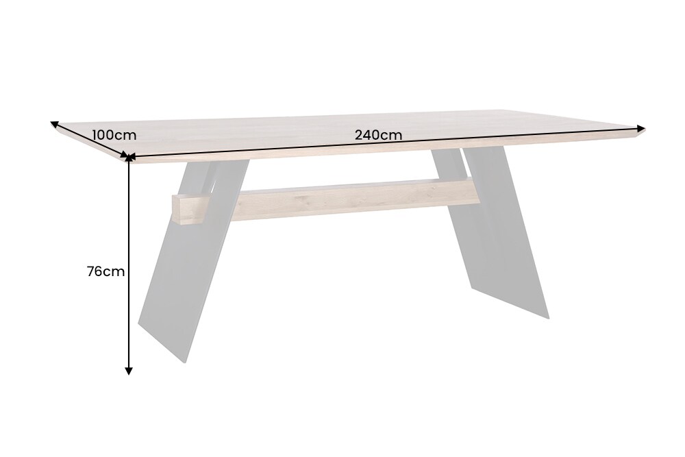 riess-ambiente Esstisch GRAND OAK - 240cm natur Wildeiche Massivholz