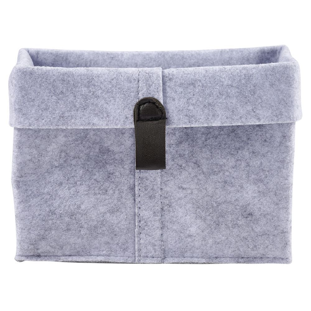Panière de rangement feutrine gris 19x13xH18cm