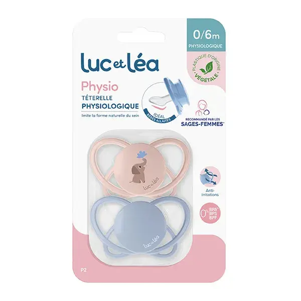 Luc et Léa Physio 2 Chupetas Fisiológicas Elefante 0-6 meses