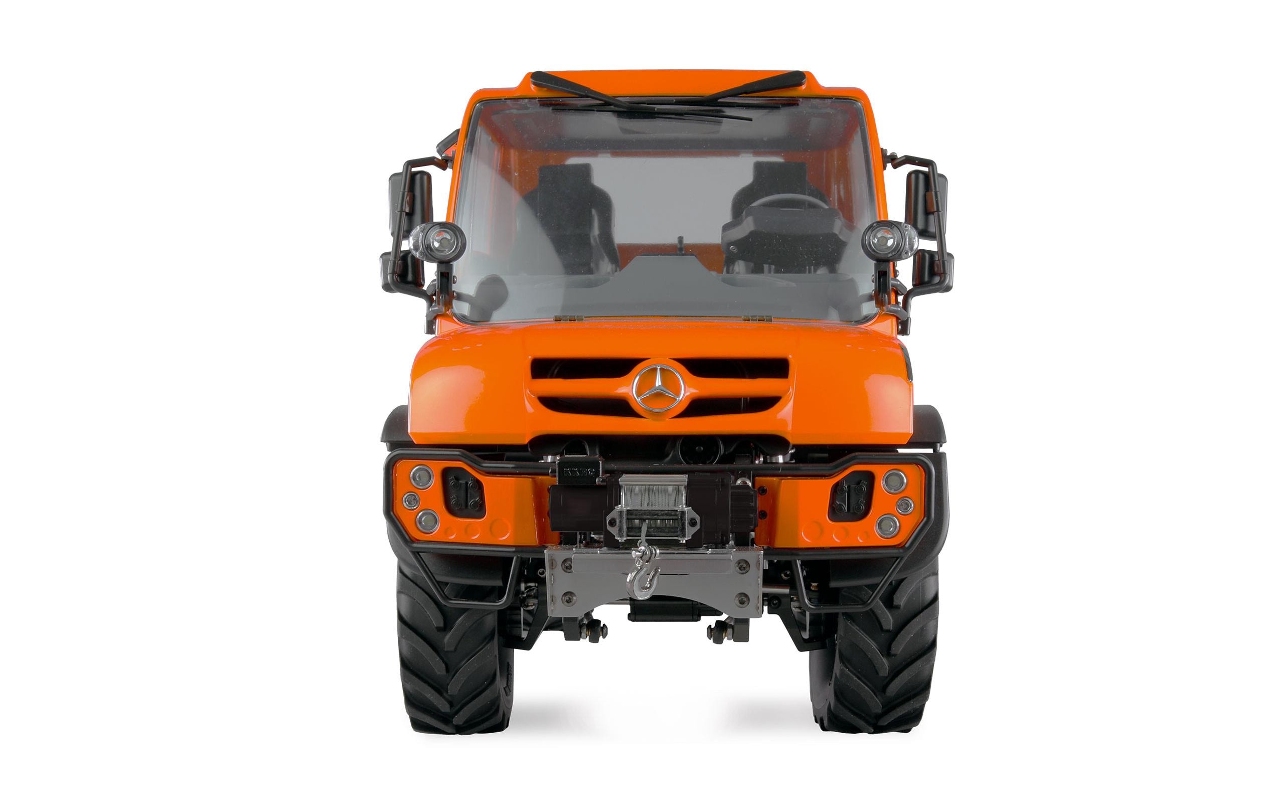 Mercedes-Benz Unimog Geräteträger 4WD Orange 1:10, ARTR<br>Originalgetreues Unimog RC-Modell