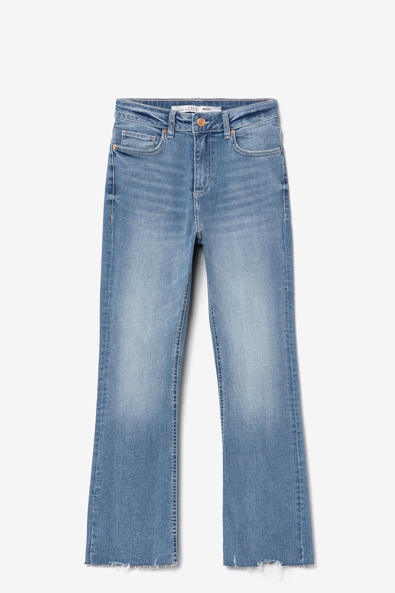 Calça jeans cropped flare de cintura alta Megan