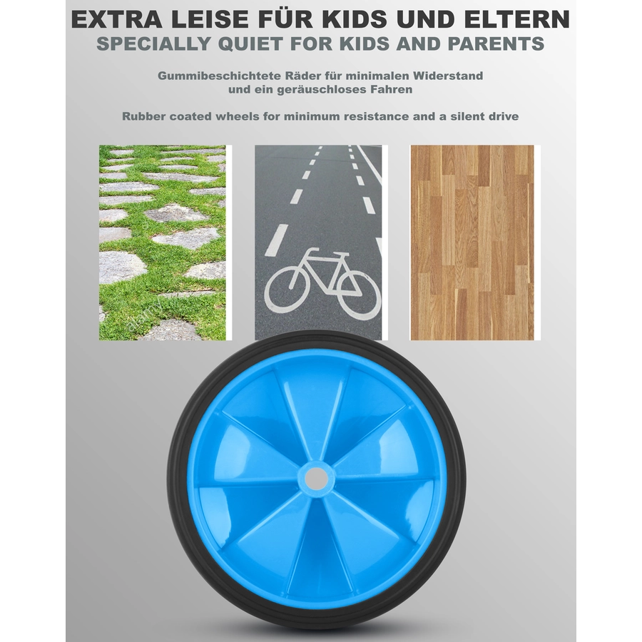 PROMETHEUS BICYCLES® Sützräder Universell für 12 bis 18 Zoll Blau