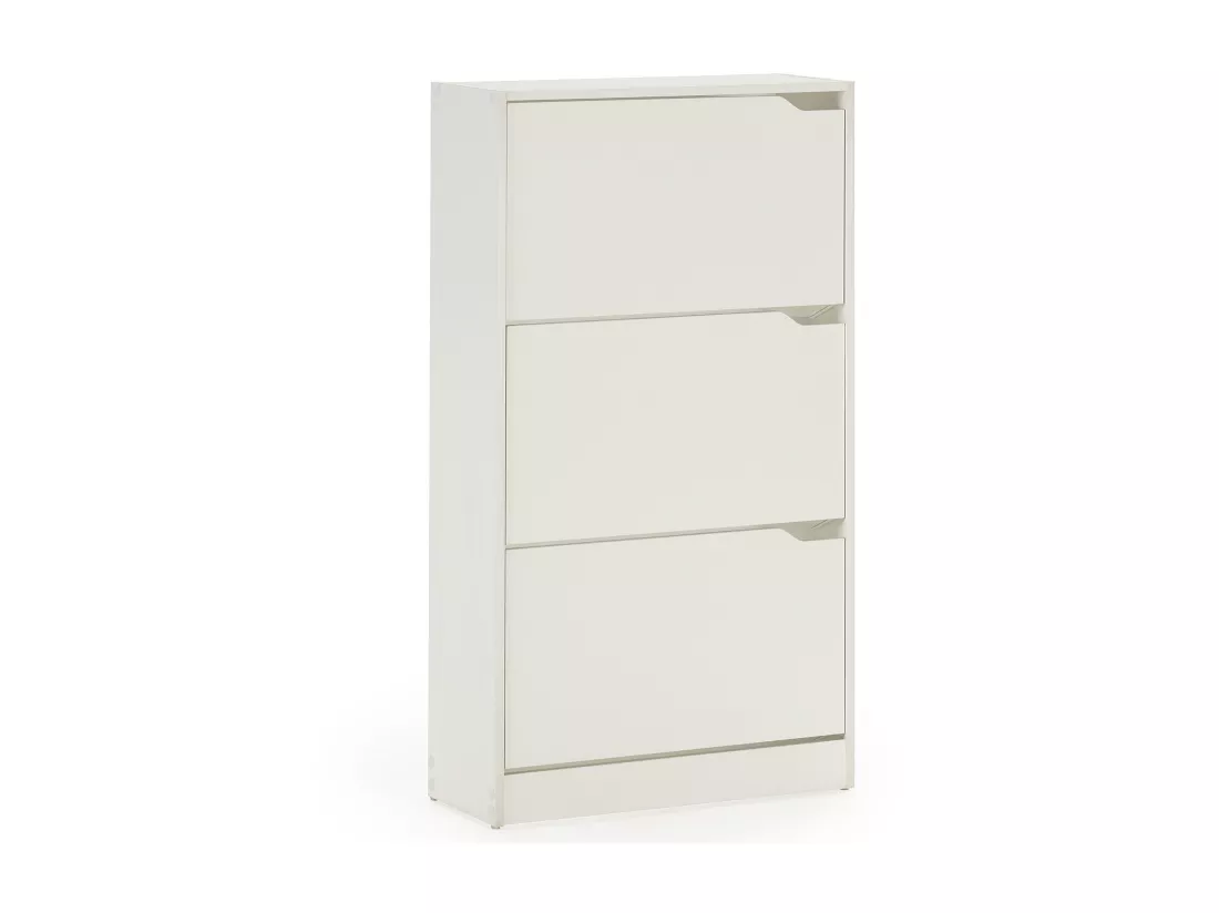 Meuble à chaussures Angel, 3 portes, couleur blanche, pour 18 paires