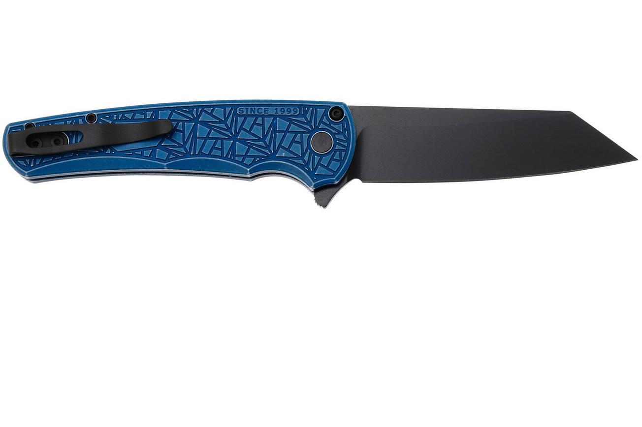 Pro-Tech Malibu 5406-BW-BL-NEXUS, DLC CPM MagnaCut, Reverse Tanto, Battleworn Blue Aluminum zakmes