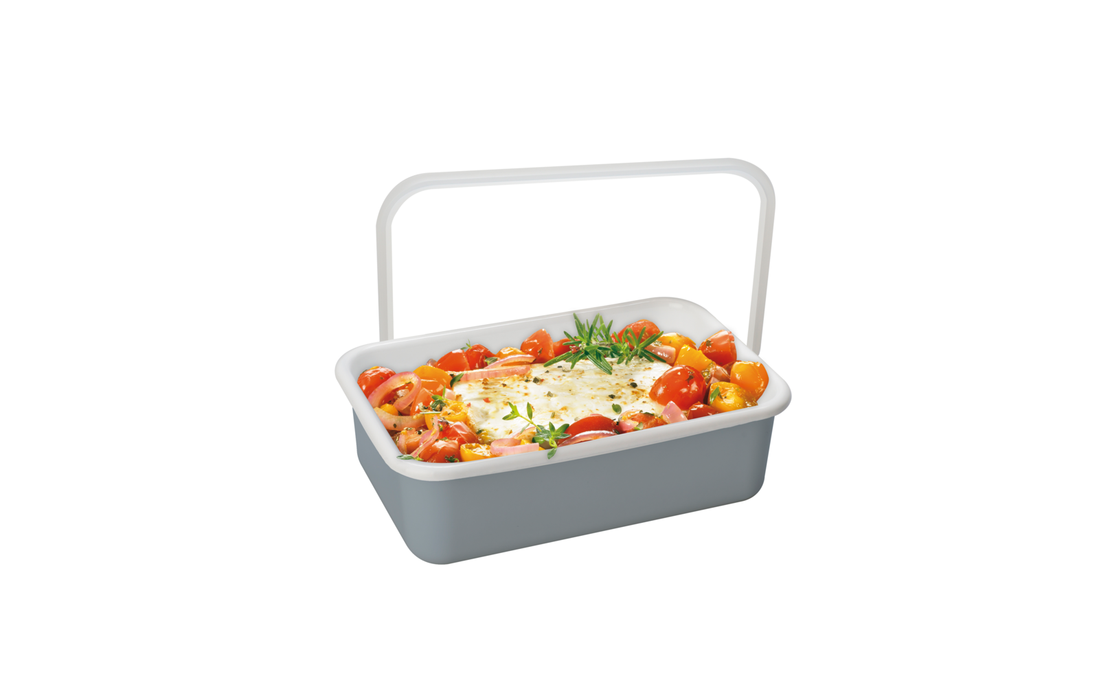 HoneyWare Emaille Frischhaltedose S 0,42 Liter licht grau