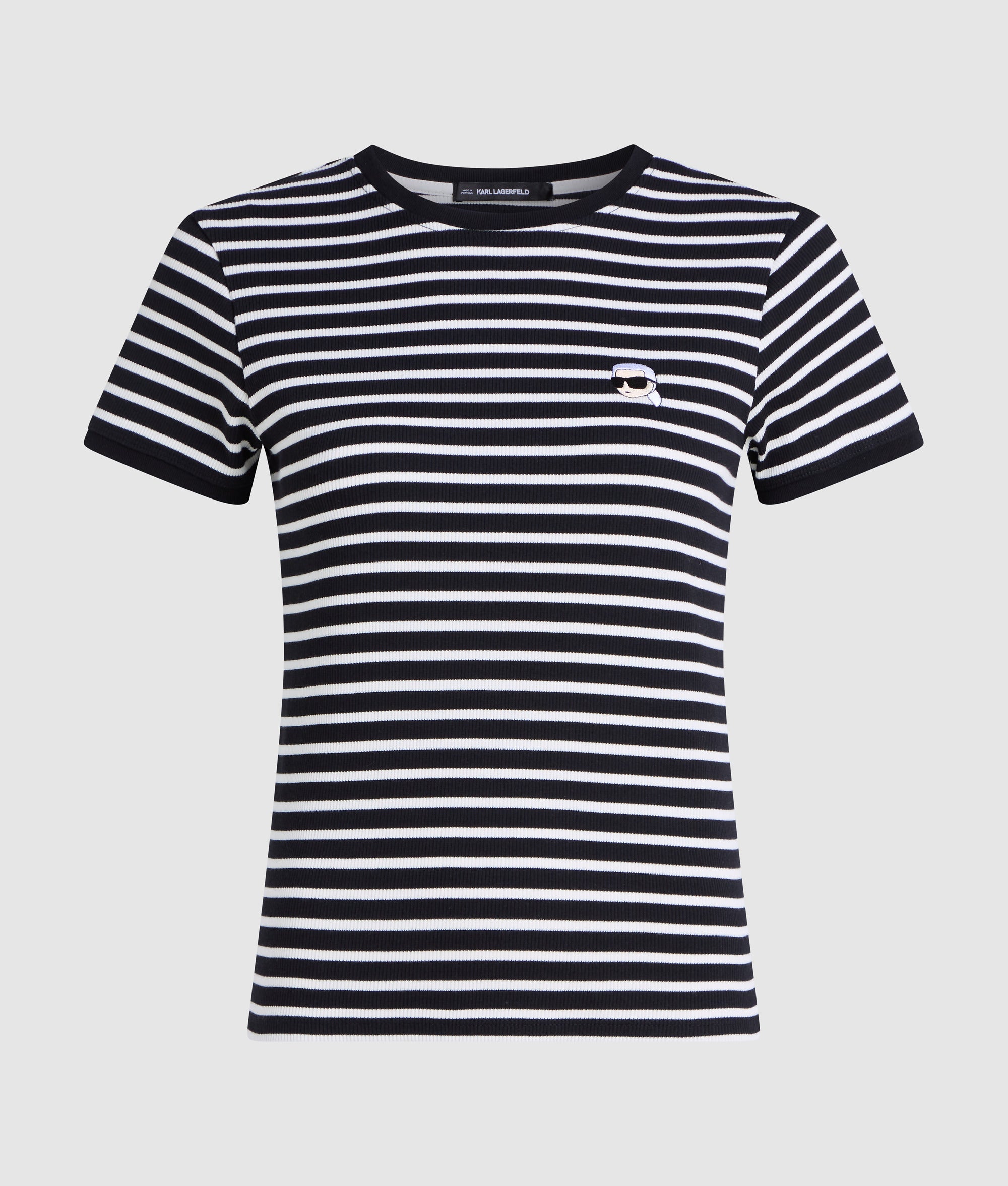 Ikon gestreept T-shirt van ribstof