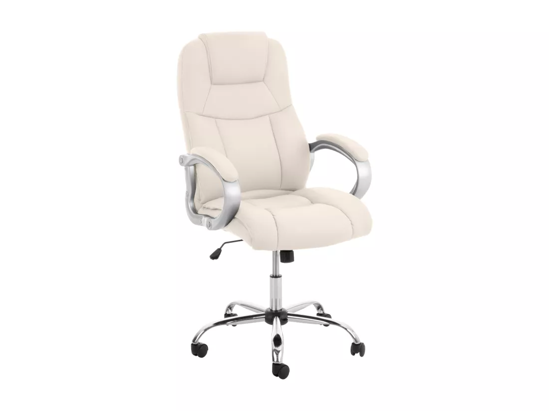 Chaise de bureau - Similicuir & Métal - Crème - Apoll XL
